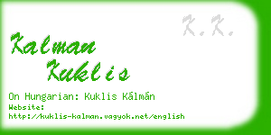 kalman kuklis business card